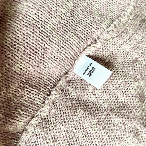 BP Nordstrom Lightweight Cotton Knit Open Front Shawl Cardigan Dusty Pink Sz XS - Picture 5 of 6